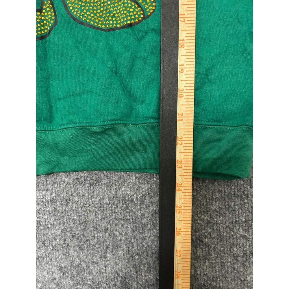 Looney Tunes Sweatshirt Womens Size M Green Rhinestone Tweety Bird Crew Neck LS